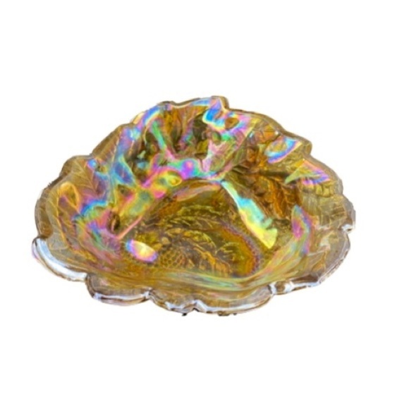 Vintage Carnival Glass, Marigold Candy Dish - Picture 4 of 4
